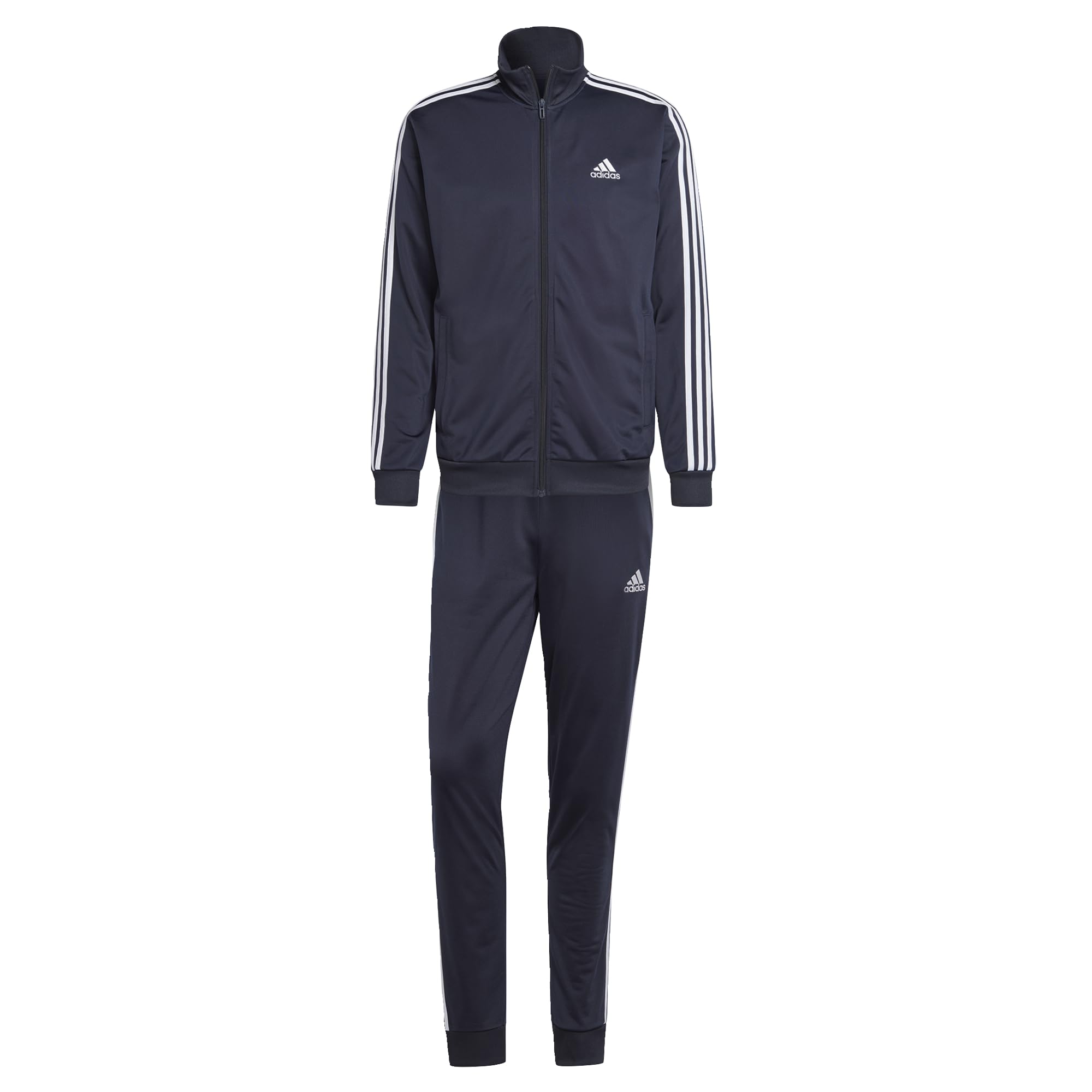 adidas Mens Size Basic 3-Stripes Tricot Track Suit Ink/White XX-Large/Tall
